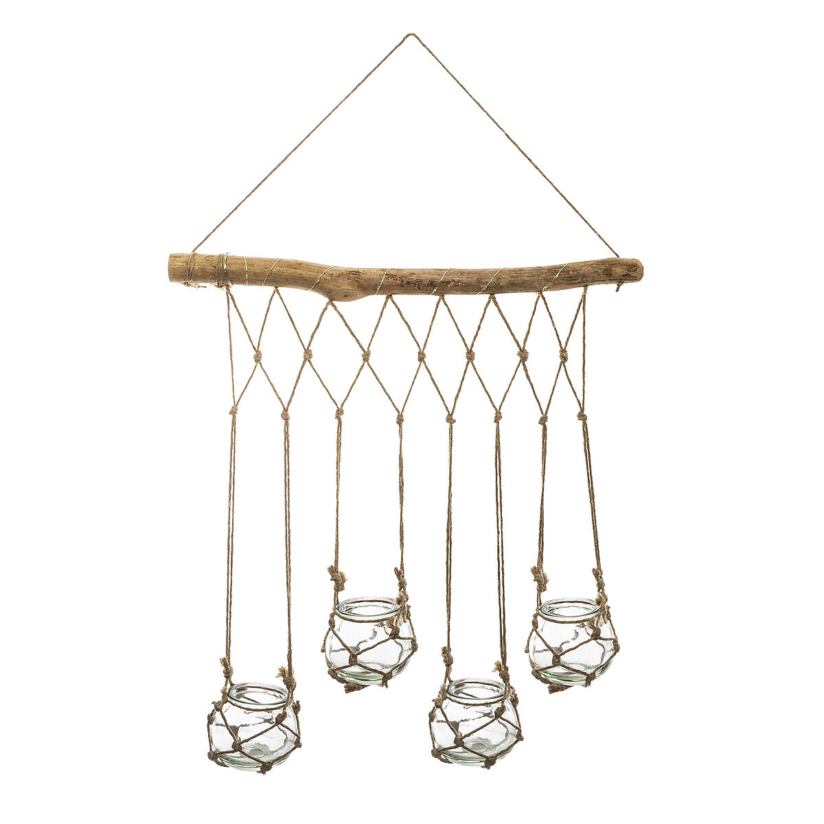 4 soliflores suspendus LED, verre Plantes, vases Vases