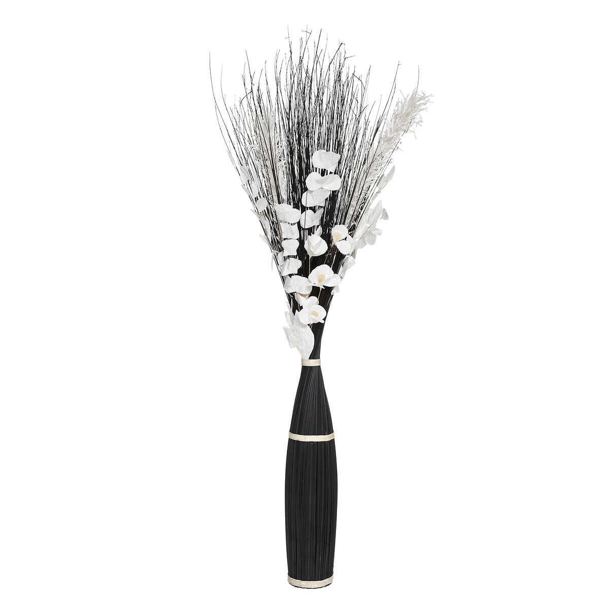 Fagot Décoratif Orchidée Atmosphera - 150 Cm De Haut - Plantes Séchées Et Fleurs En Papier - Base En Rotin