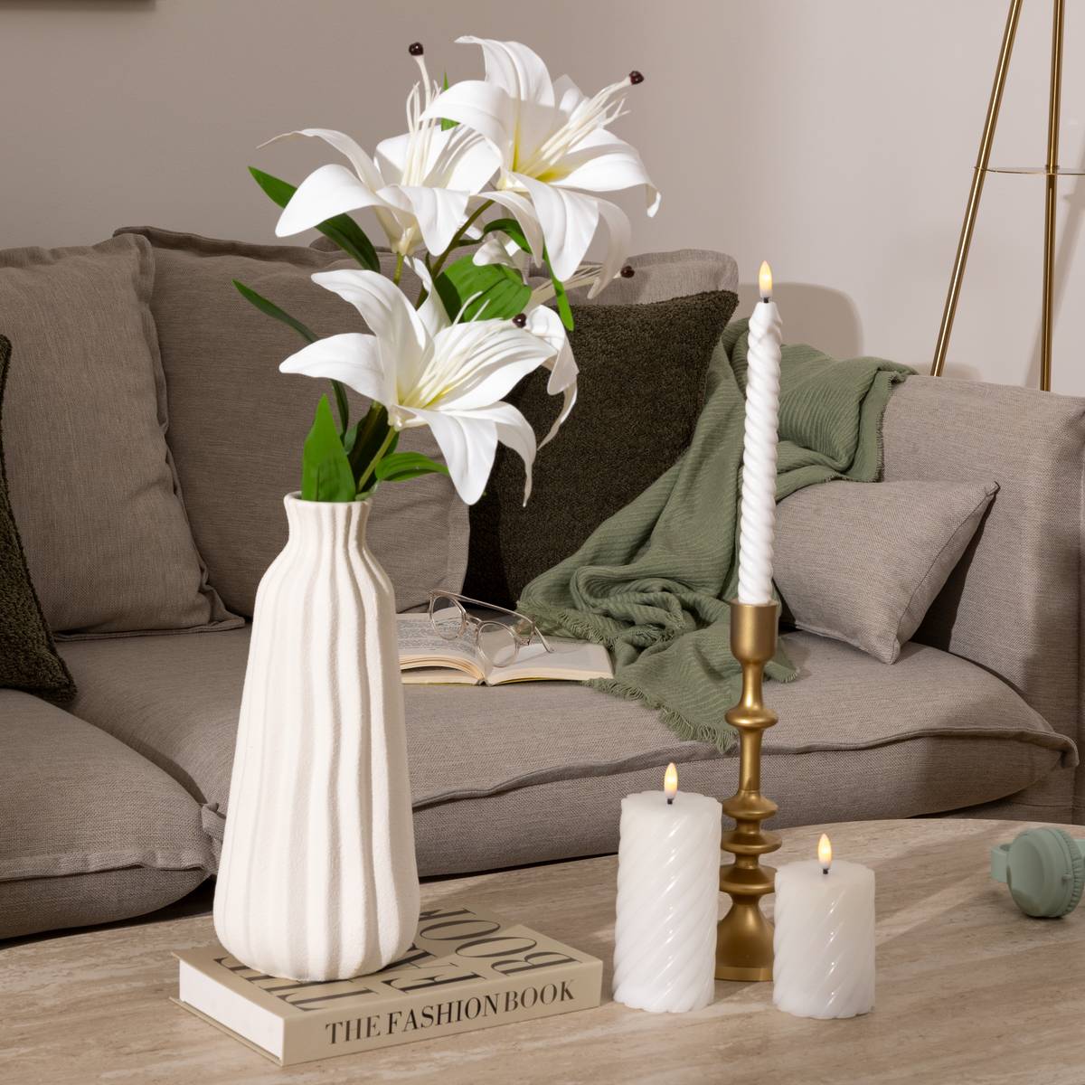 Canapé Odilon 3 Places Beige Atmosphera - Tissu Déhoussable - Structure Hêtre - Style Bohème - 14