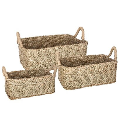 Set de 3 paniers rectangulaires Rangements d&eacute;co Paniers de rangement