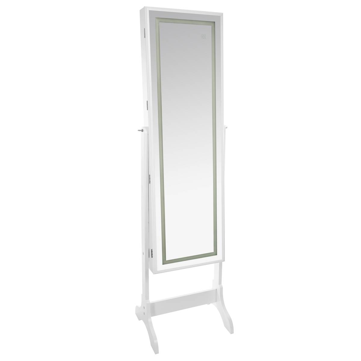 Armoire &agrave; bijoux LED, verre Rangements d&eacute;co Bo&icirc;tes &agrave; bijoux, porte-bijoux
