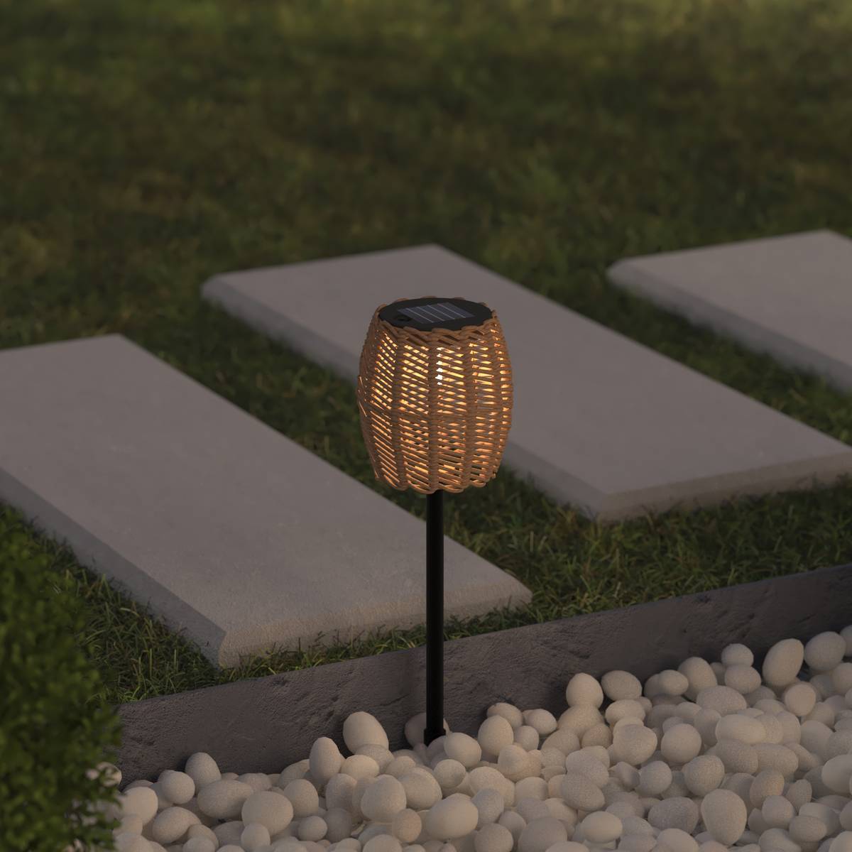 Balise d'ext&eacute;rieur ELAIS Beige Lampes sans fil Lampes solaires