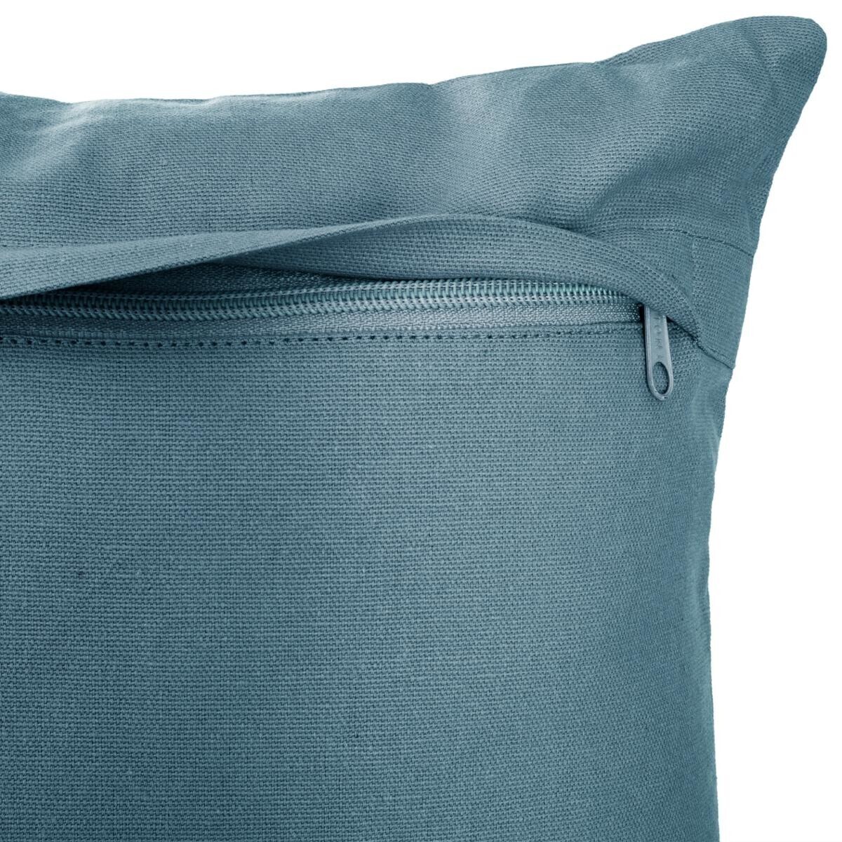 Coussin Déhoussable Atmosphera - Coton Bleu Canard 38x38 Cm - Rembourrage Polyester - Décor Maison Décontracté - 9