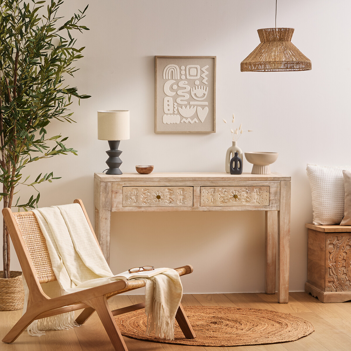 Console 2 tiroirs Shirel Salon Consoles