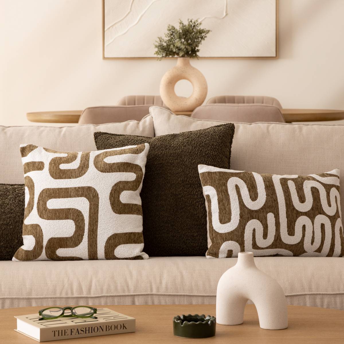 Housse de coussin Jeni, chenille Coussins, plaids Housses de coussin