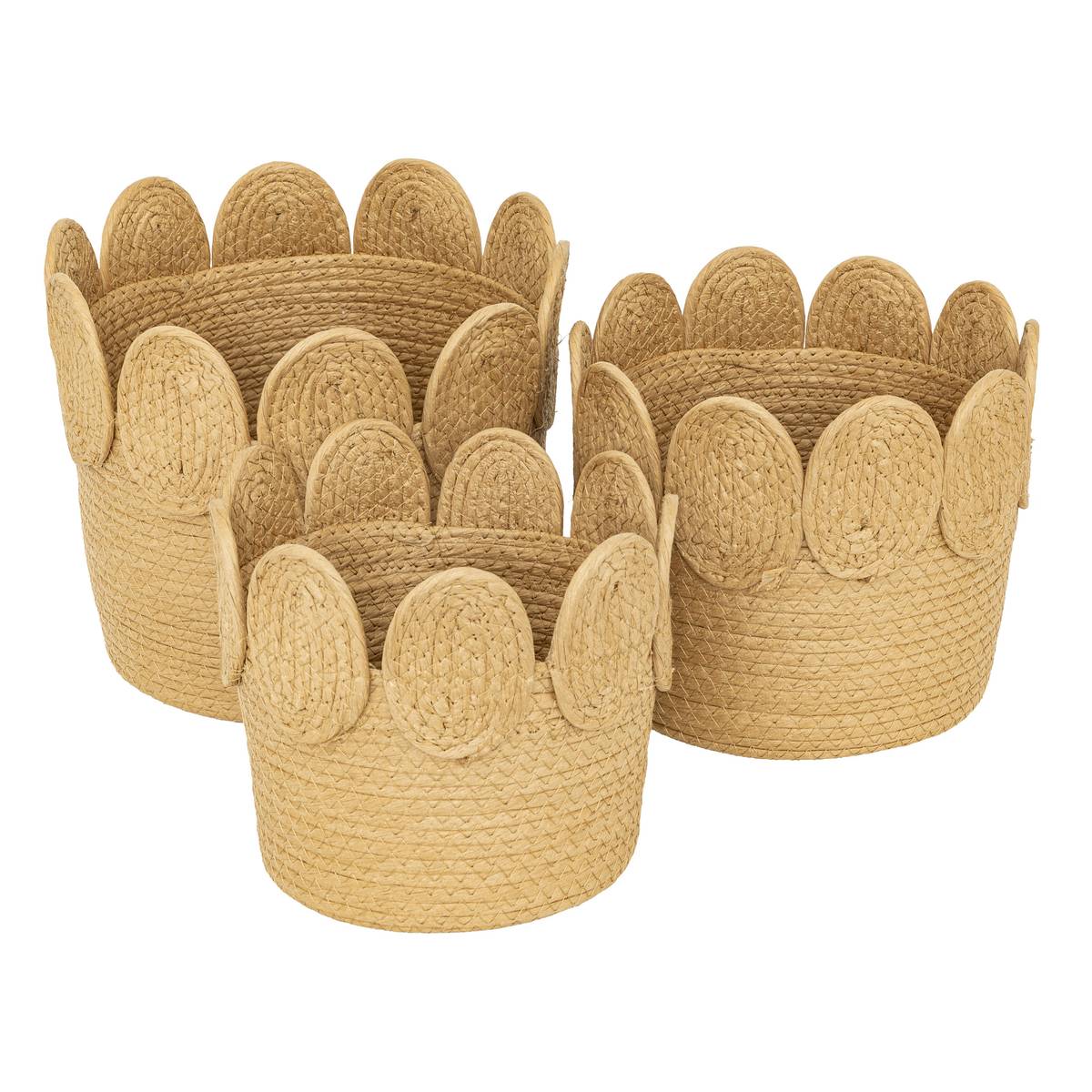 Lot de 3 paniers ronds Inuit dreams Rangements déco Paniers de rangement