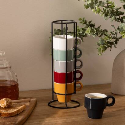 Rack 6 tasses  colorama vaisselle tasses, mugs
