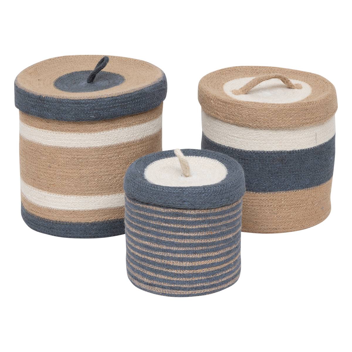 3 paniers Oceane Rangements d&eacute;co Paniers de rangement