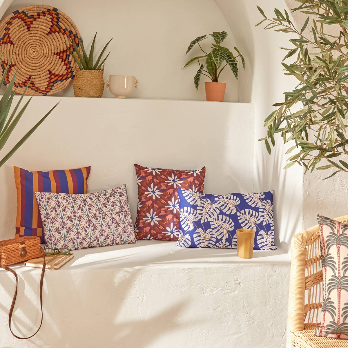 Housse de coussin d'extérieur LAHNA Terracotta Coussins, plaids Housses de coussin