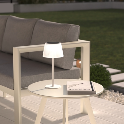 Lampe d'ext&eacute;rieur katy rechargeable usb blanc lampes sans fil lampes d'ext&eacute;rieur