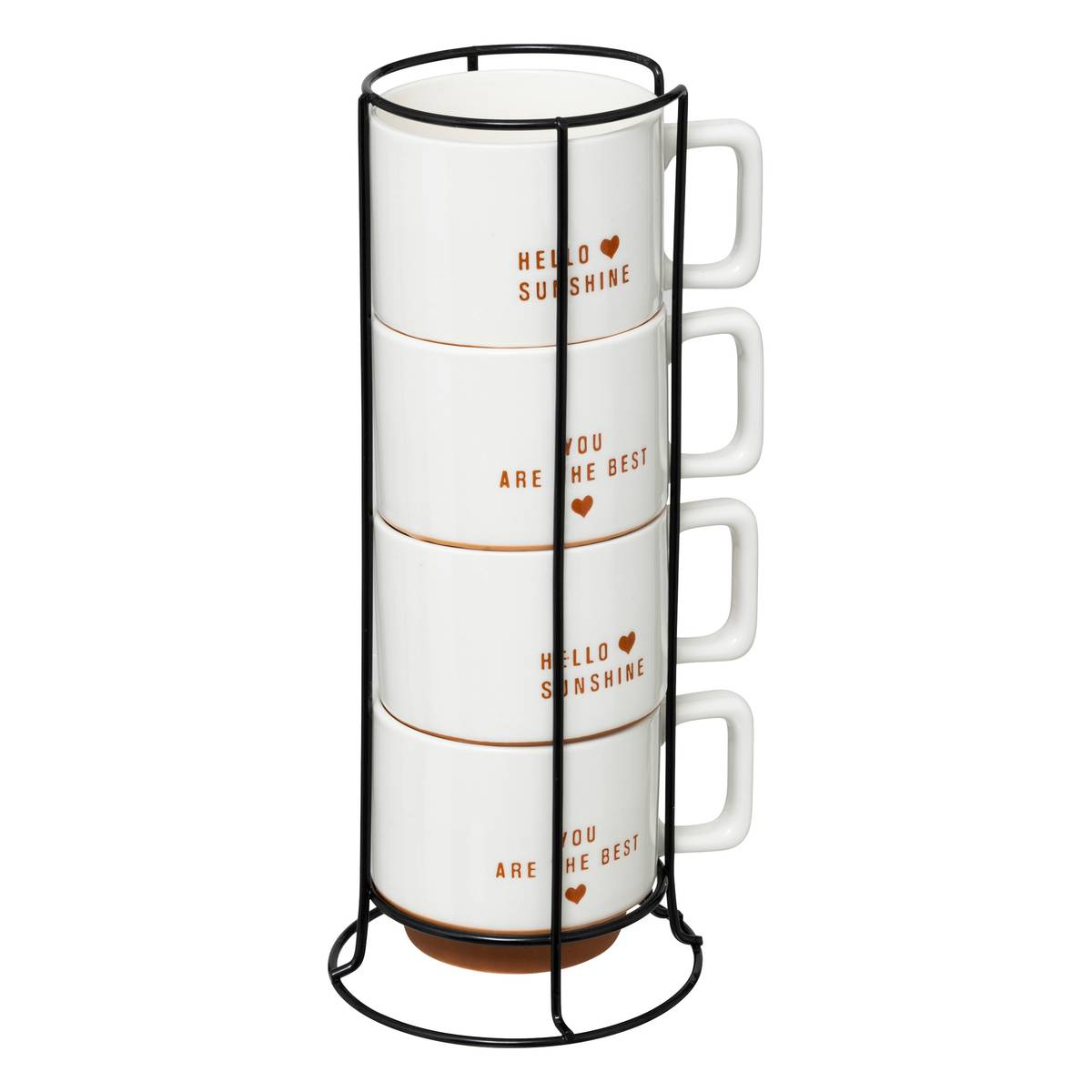 Rack 4 mugs Hello Vaisselle Tasses, mugs