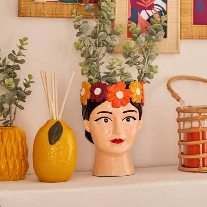 Vase t&ecirc;te de femme Yuca Plantes, vases Vases