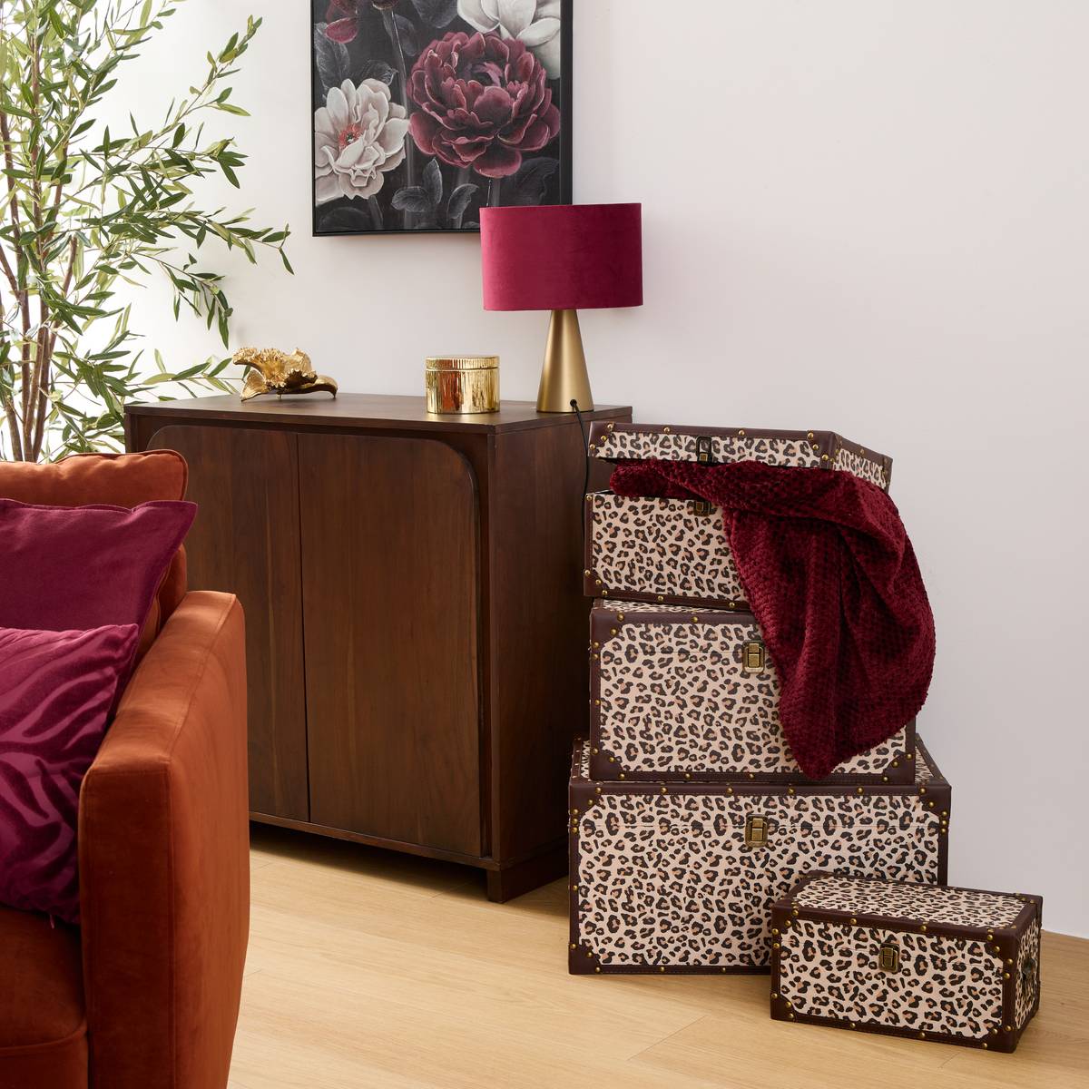Lot de 4 malles Telna Rangements d&eacute;co Malles