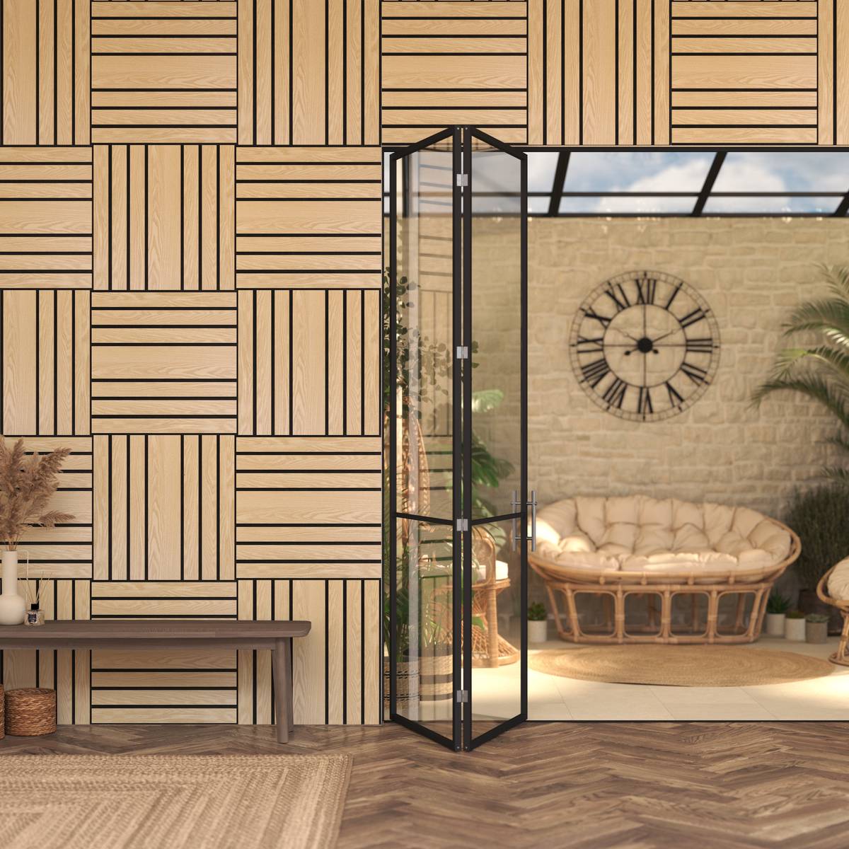 Panneau d&eacute;coratif tasseaux bois Colva Produits Panneaux muraux