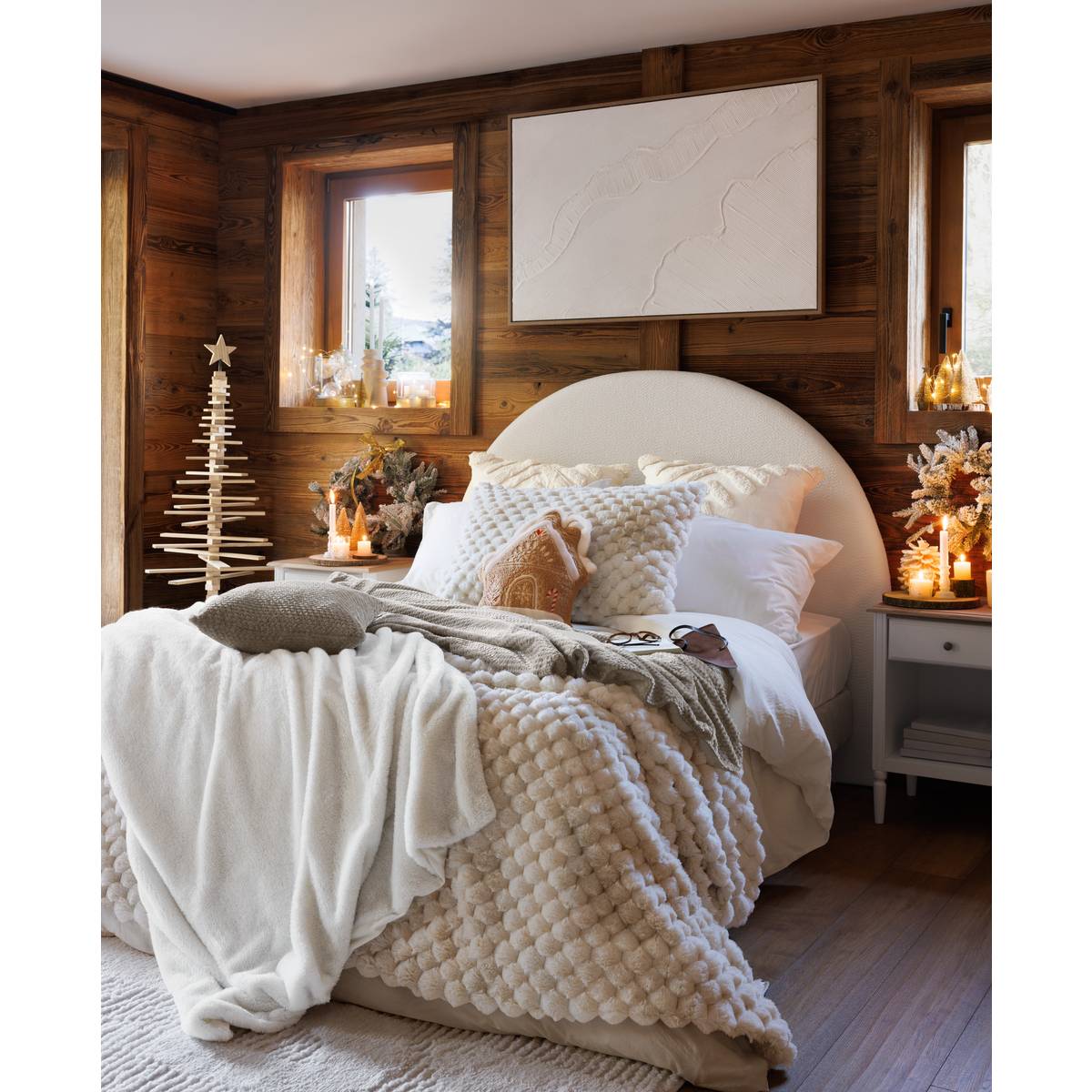 Plaid flanelle effet sherpa Lyno Coussins, plaids Plaids