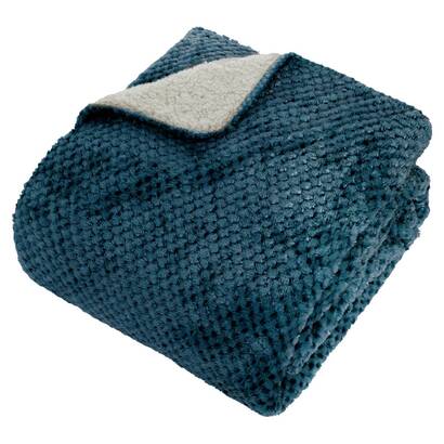 Plaid flanelle effet sherpa Lyno Coussins, plaids Plaids