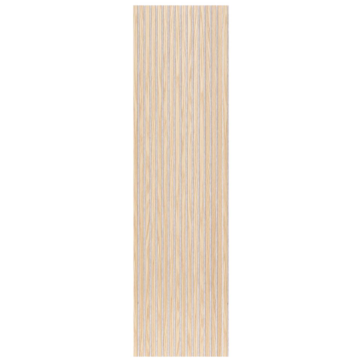 Pannello decorativo a listelli in legno "Colva" Effetto rovere chiaro, Sfondo greige, 240x60 cm Effetto rovere chiaro / Sfondo grigio