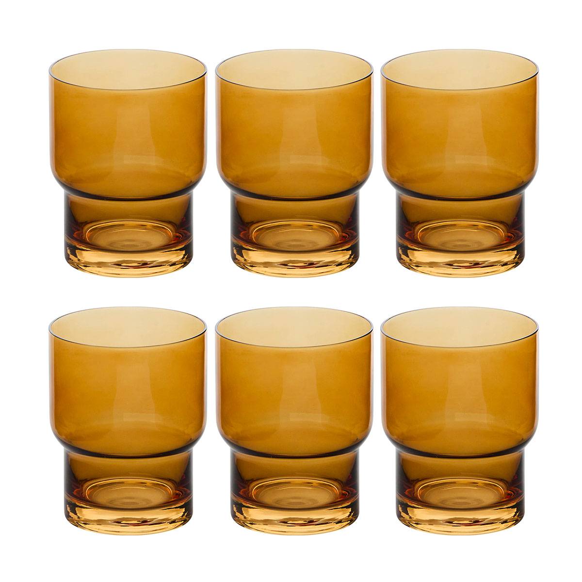 Set di 6 bicchieri bassi "Ella" Vetro, Giallo Giallo