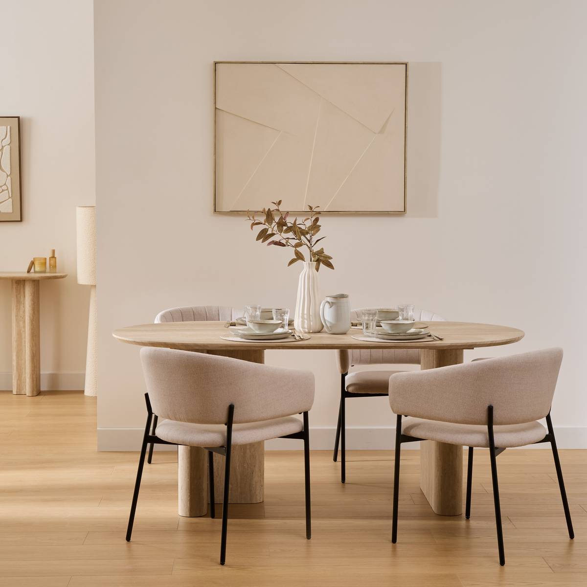 Tavolo da pranzo "Anaya" L. 180 cm, Beige Beige
