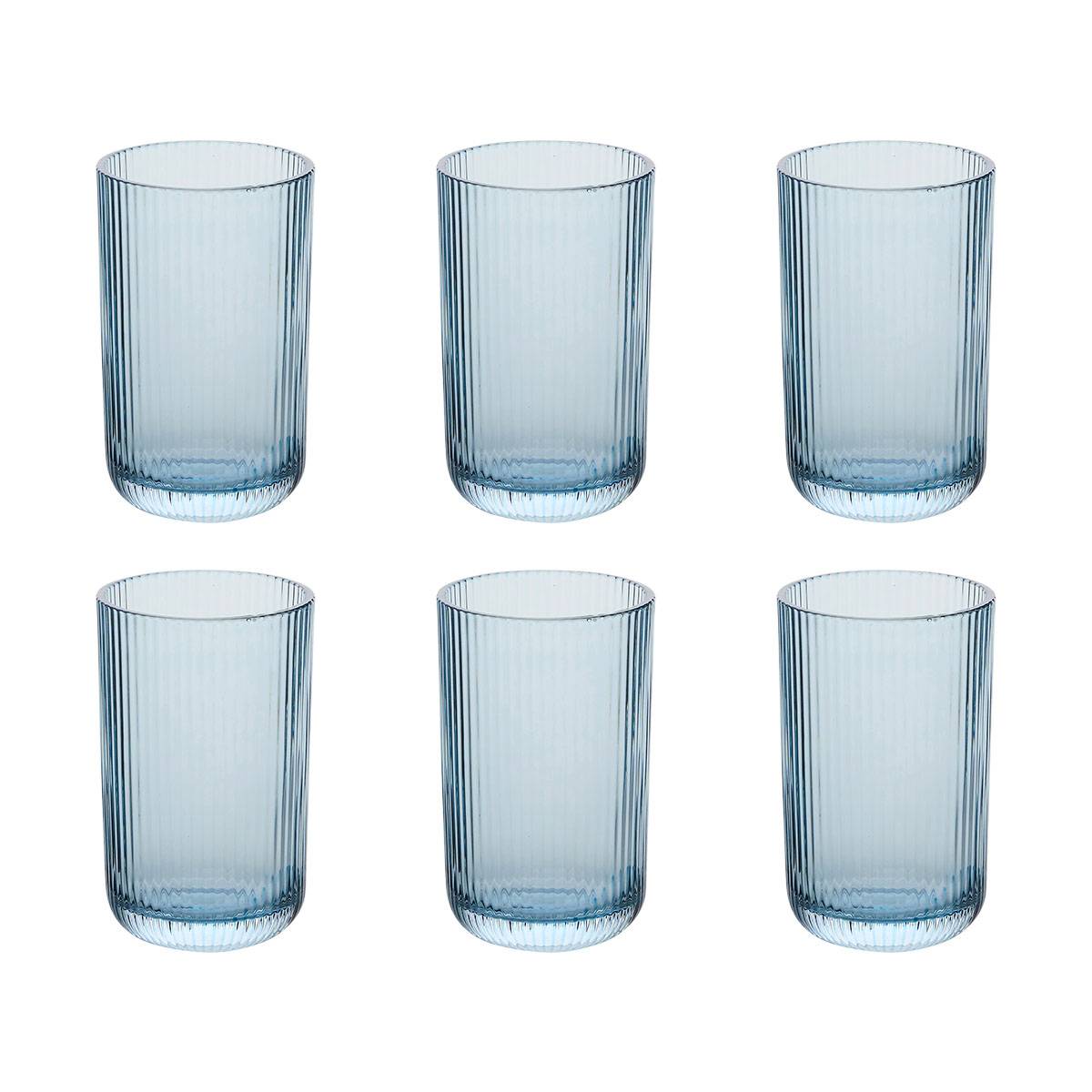 Set da 6 bicchieri alti Ema Vetro, Blu Blu