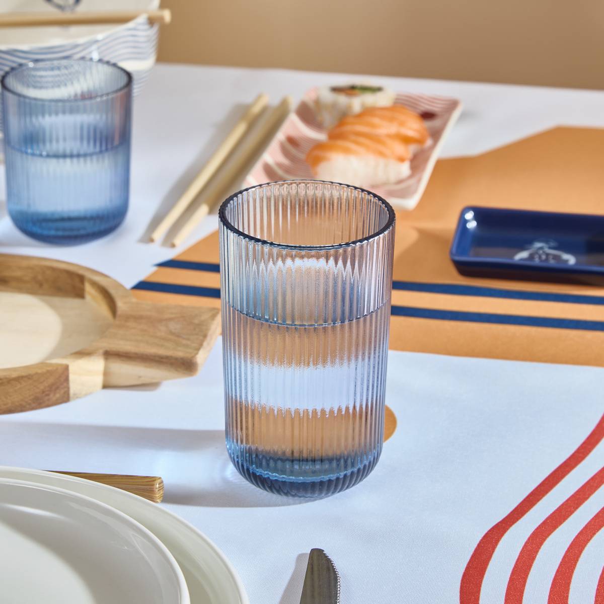 Set da 6 bicchieri alti Ema Vetro, Blu Blu