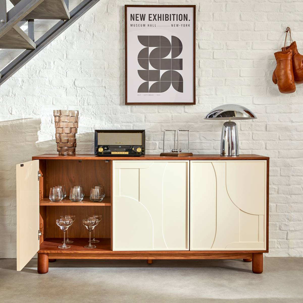 Credenza 3 ante 6 ripiani "Jilani"