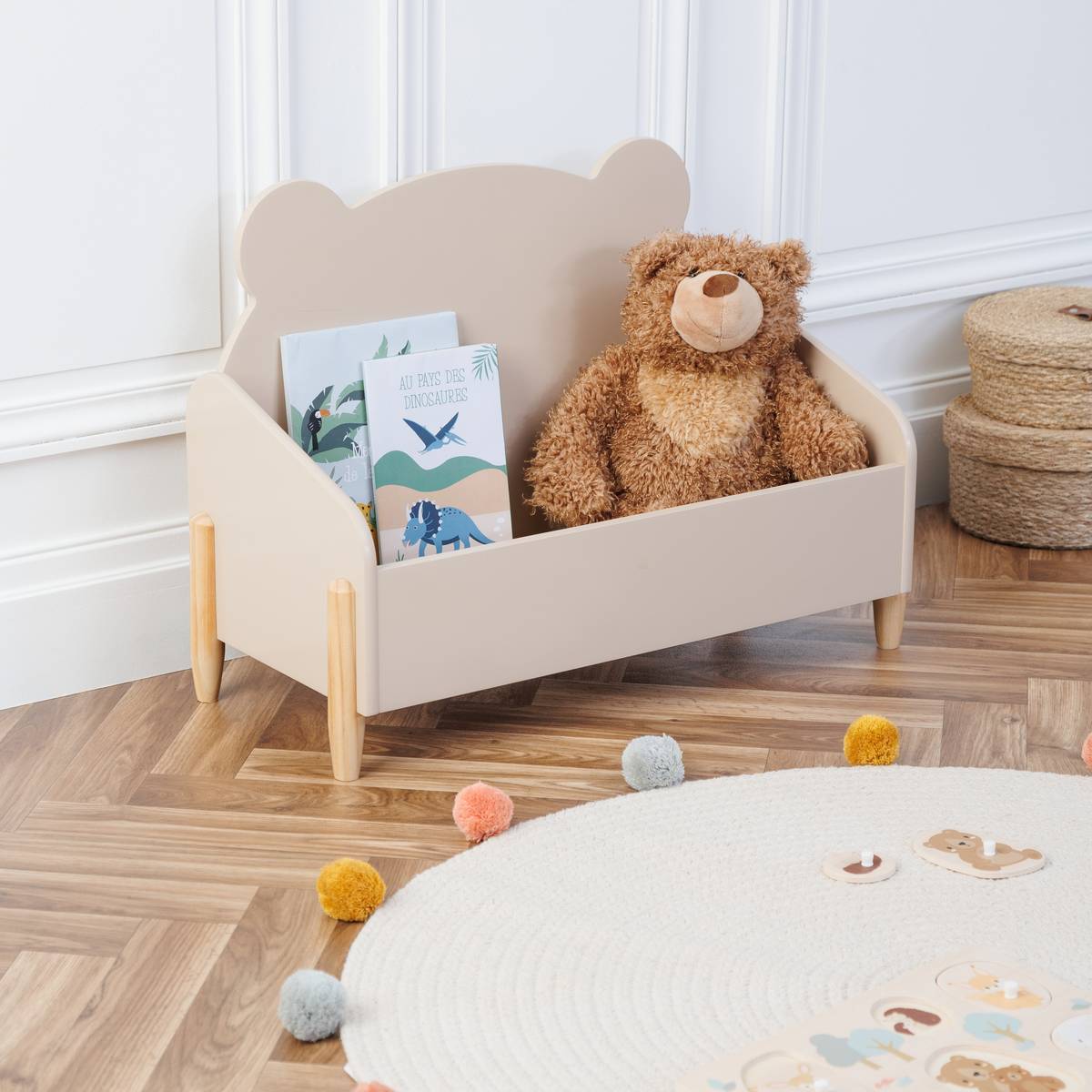 Baule per bambini "Orsetto Dolce" Beige, 61x44,2 cm Beige