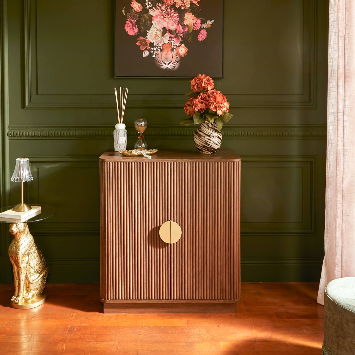 Credenza 2 ante 1 ripiano "Wany" Marrone, 80x40 cm Marrone