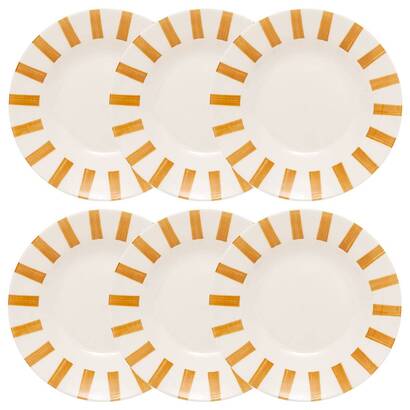 Set di 6 piatti fondi "cheri" porcellana, d.20,2 cm, giallo