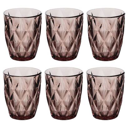 Set da 6 bicchieri bassi "lea" vetro, 280 ml, rosa medio