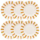 Set di 6 piatti fondi "Cheri" Porcellana, D.20,2 cm, Giallo Giallo