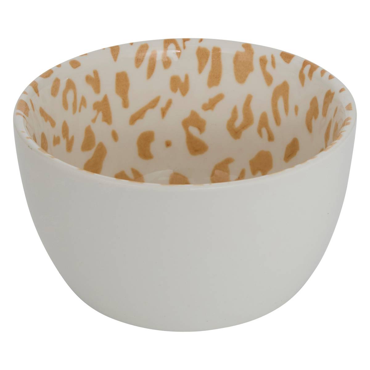 Set da aperitivo "Leopardi" gres (ceramica), 4 pezzi Beige / Bianco