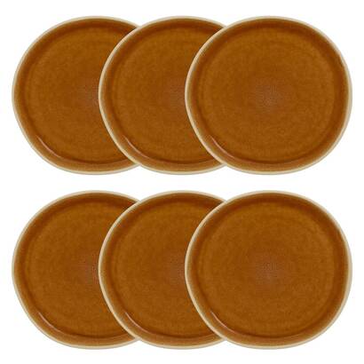 Set di 6 piatti da dessert "wonja" maiolica, d.20,6 cm, crema
