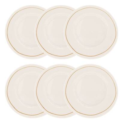 Set di 6 piatti fondi "selena" porcellana, d.20,2 cm, bianco