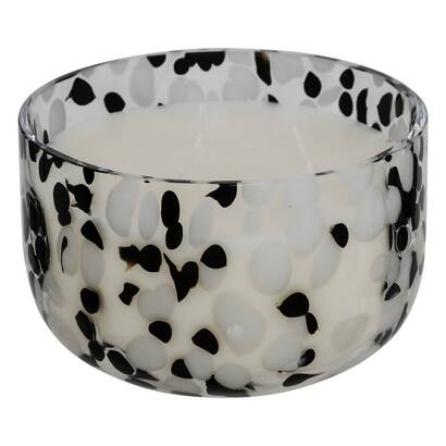 Candela profumata "mancha" ambra, nero & bianco, 540g