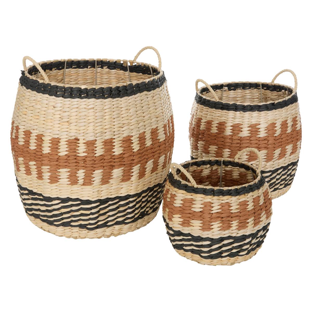 Set di 3 cesti "Wonja" Arancione, 32x32 cm Arancione
