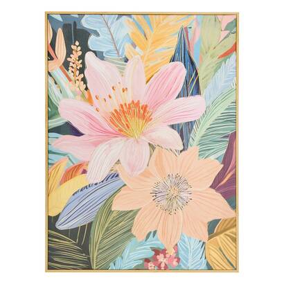 Stampa su tela incorniciata "daisy" multicolore, 58x78 cm