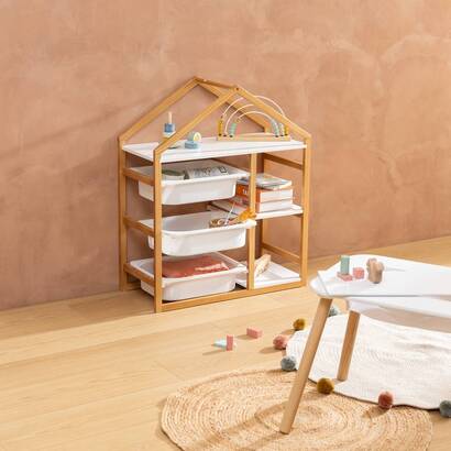 Libreria a 3 ripiani "bako" bianco, 68x82 cm
