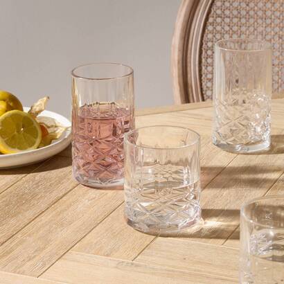Set di 4 bicchieri bassi "gaspard" vetro, trasparente