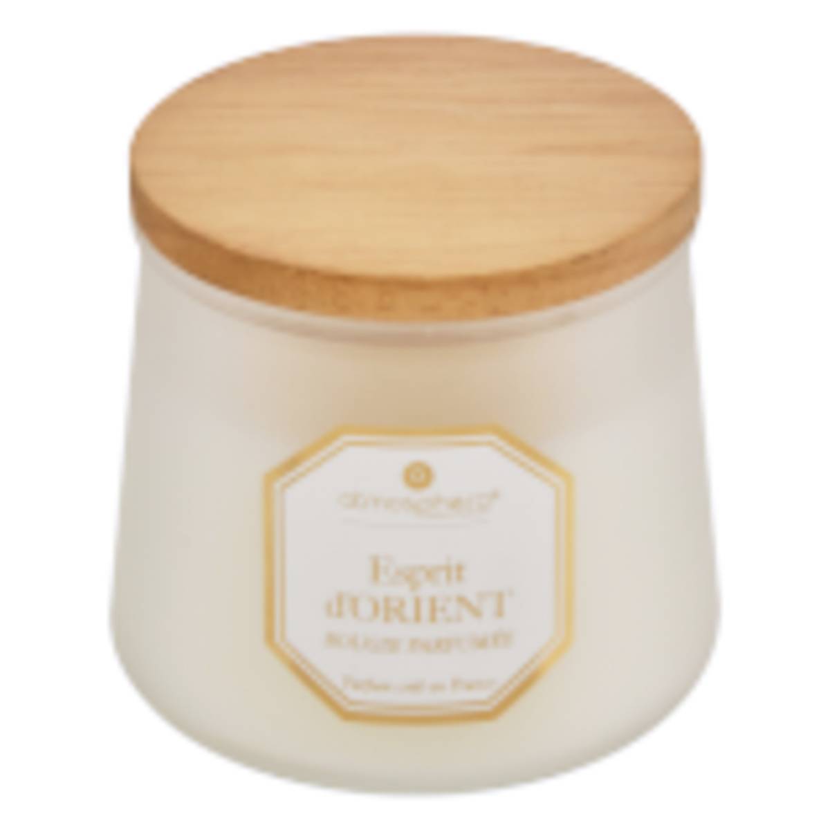 Candela Profumata "Elisa" Spezie - Fava tonka, Trasparente, 200g Ambra / Cisto / Legno d’ebano