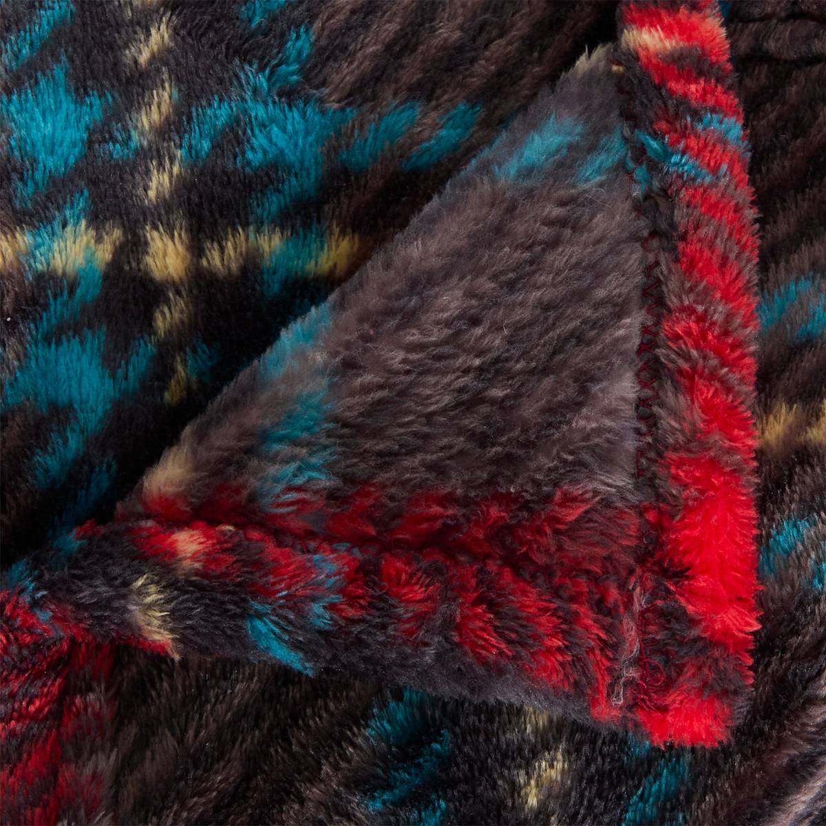 Plaid in flanella stampata "Brody" Rosso, 230x180 cm Rosso