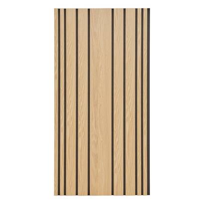 Pannello decorativo a listelli in legno "colva" effetto rovere chiaro, sfondo nero, 120x60 cm