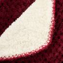 Plaid in flanella effetto sherpa "Lyno" Rosso Granato, 170x130 cm Rosso