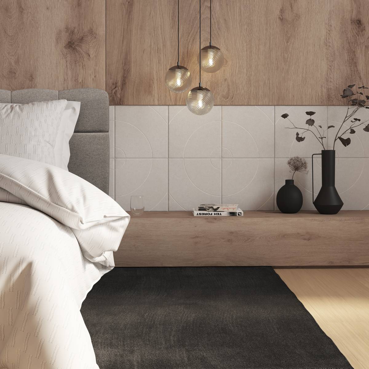 Set di 4 pannelli decorativi da parete "Feltro" Grigio, 30x30 cm Grigio 2