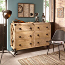 Credenza a 6 cassetti "Silas" Mango, 150x40 cm Legno naturale