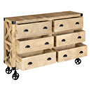 Credenza a 6 cassetti "Silas" Mango, 150x40 cm Legno naturale