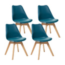 Set di 4 sedie "Baya" Faggio, blu petrolio Blu anatra
