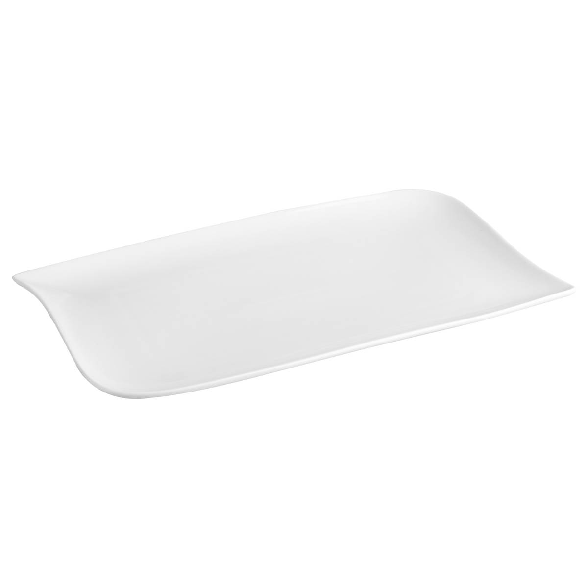 Set da 6 piatti piani "Vague" 33x21 cm, Bianco Bianco