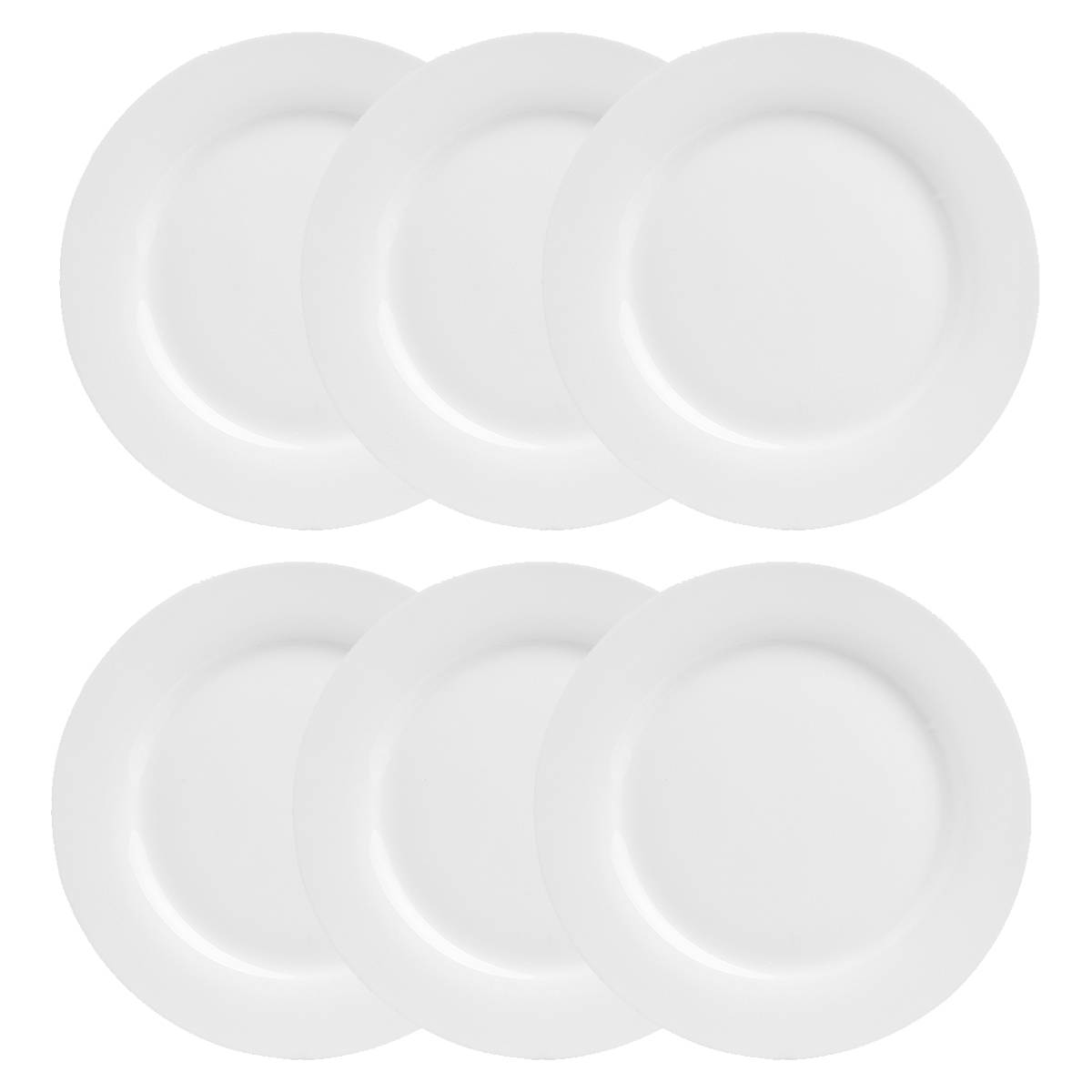 Set di 6 piatti da dessert "Ronde" D.20 cm, Bianco Bianco