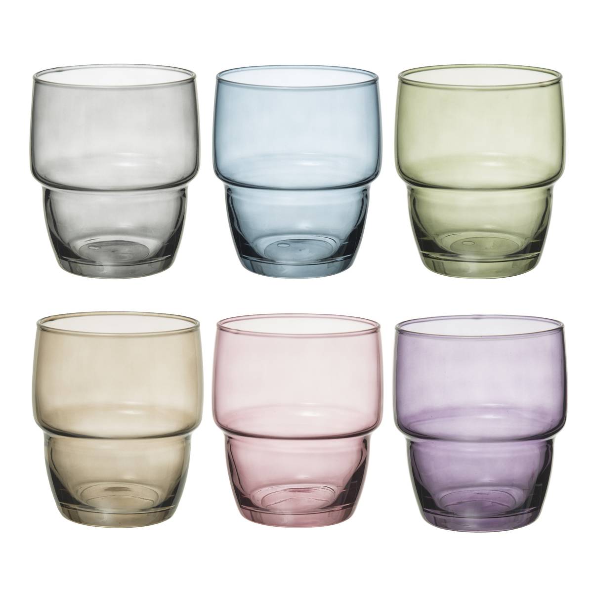 Set di 6 bicchieri bassi "Rodrig'Eau" 280 ml Multicolore
